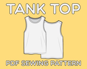 Tank Top PDF Sewing Pattern Sizes XS / S / M / L / XL