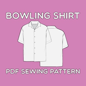 Bowlingshirt PDF naaipatroon maten XS / S / M / L / XL afbeelding 1