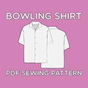 Bowling Shirt PDF Sewing Pattern Sizes XS / S / M / L / XL