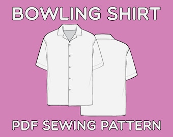 Bowling Shirt PDF Sewing Pattern Sizes XS / S / M / L / XL