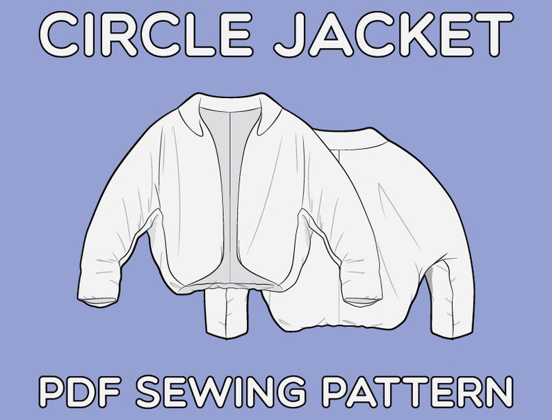 Circle Jacket PDF Sewing Pattern Sizes XS / S / M / L / XL Etsy