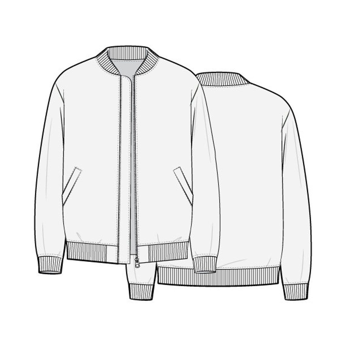 Bomber Jacket PDF Sewing Pattern Sizes XS / S / M / L / XL Etsy