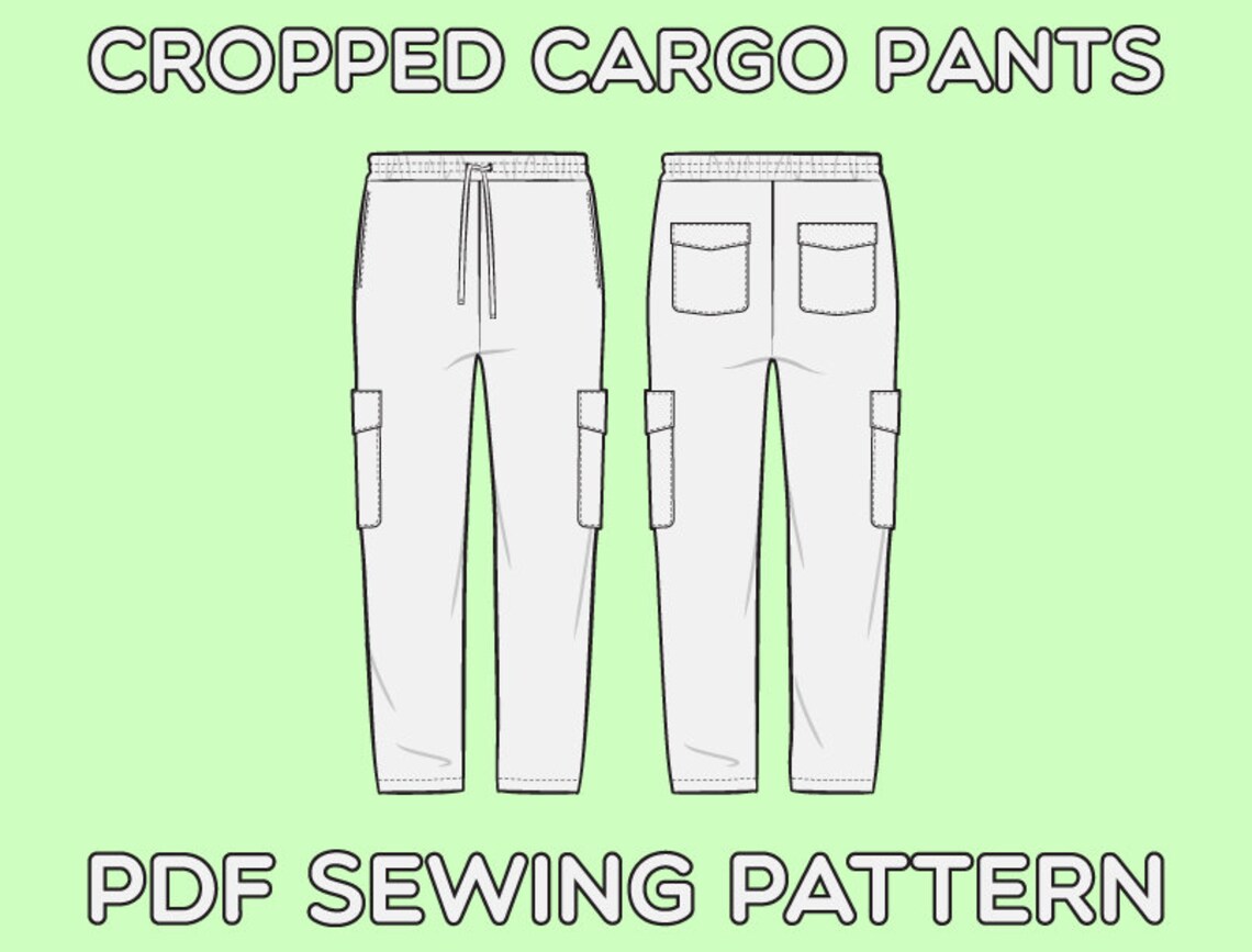 Cropped Cargo Pants PDF Sewing Pattern Sizes XS / S / M / L / Etsy UK