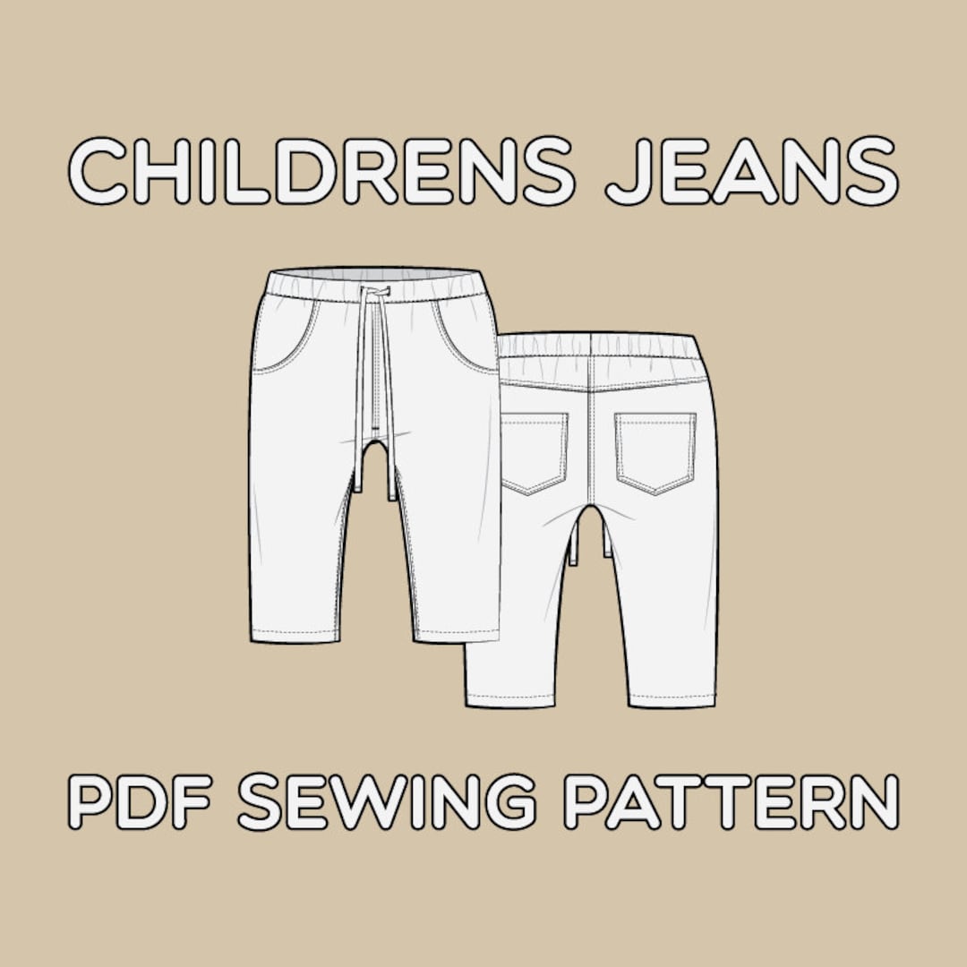 Children's Slim Fit Jeans PDF Sewing Pattern Sizes 0-3M to T7 - Etsy