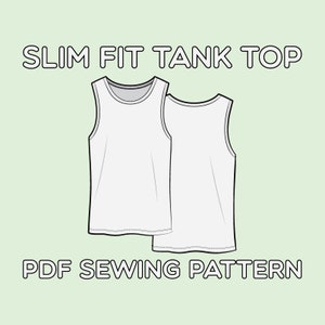 Slim Fit Tank Top PDF Sewing Pattern Sizes XS / S / M / L / XL