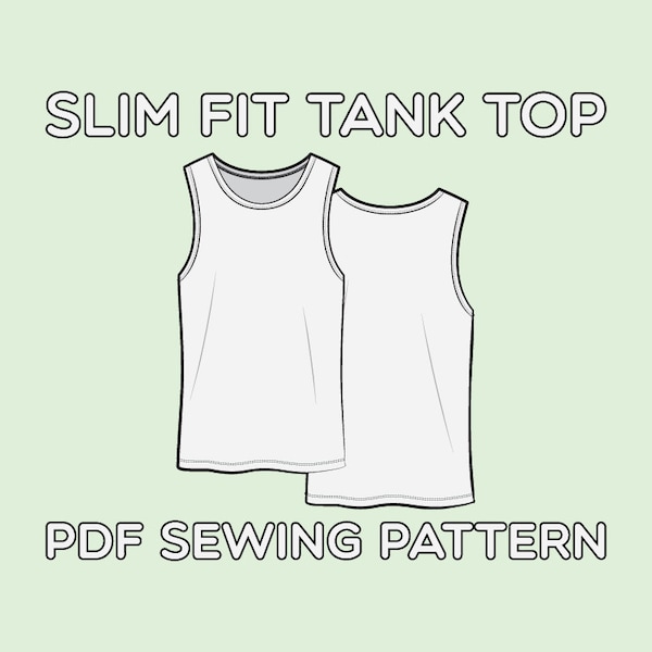 Slim Fit Tank Top PDF Sewing Pattern Sizes XS / S / M / L / XL