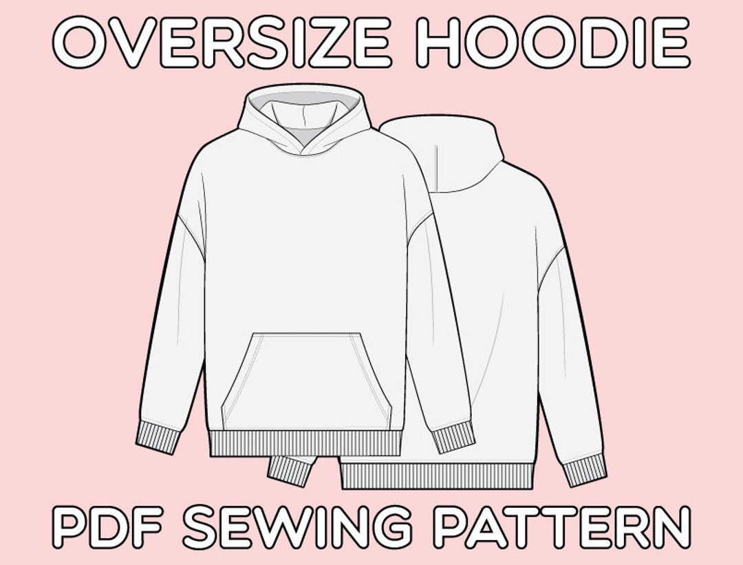 Oversize Hoodie PDF Sewing Pattern Sizes XS / S / M / L / XL - Etsy