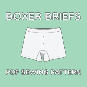Boxer Briefs PDF Sewing Pattern Sizes XS / S / M / L / XL / 2XL