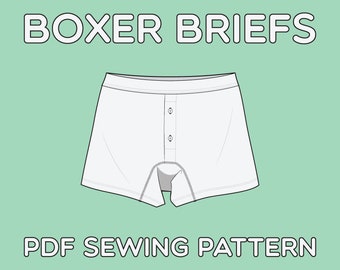 Boxer Briefs PDF Sewing Pattern Sizes XS / S / M / L / XL / 2XL