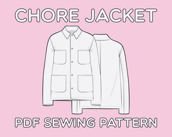 Chore Jacket Sewing Pattern PDF Sizes XS / S / M / L / XL