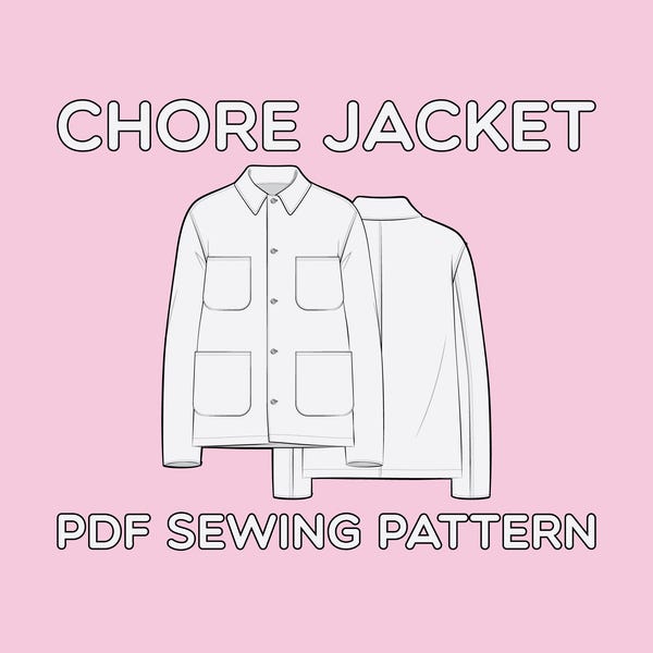 Chore Jacket Sewing Pattern PDF Sizes XS / S / M / L / XL