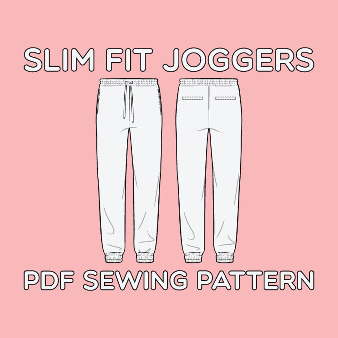 Slim Fit Joggers PDF Sewing Pattern Sizes XS / S / M / L / XL 