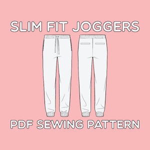 Slim fit Joggers PDF Sewing Pattern Sizes XS / S / M / L / XL