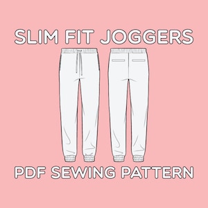 Slim fit Joggers PDF Sewing Pattern Sizes XS / S / M / L / XL