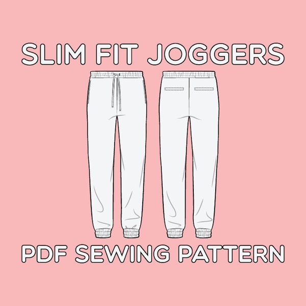 Slim fit Joggers PDF Sewing Pattern Sizes XS / S / M / L / XL