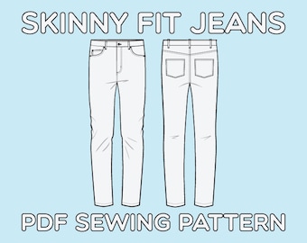 Mens Skinny Fit Jeans Sewing Pattern: Stretch Denim (PDF Pattern)