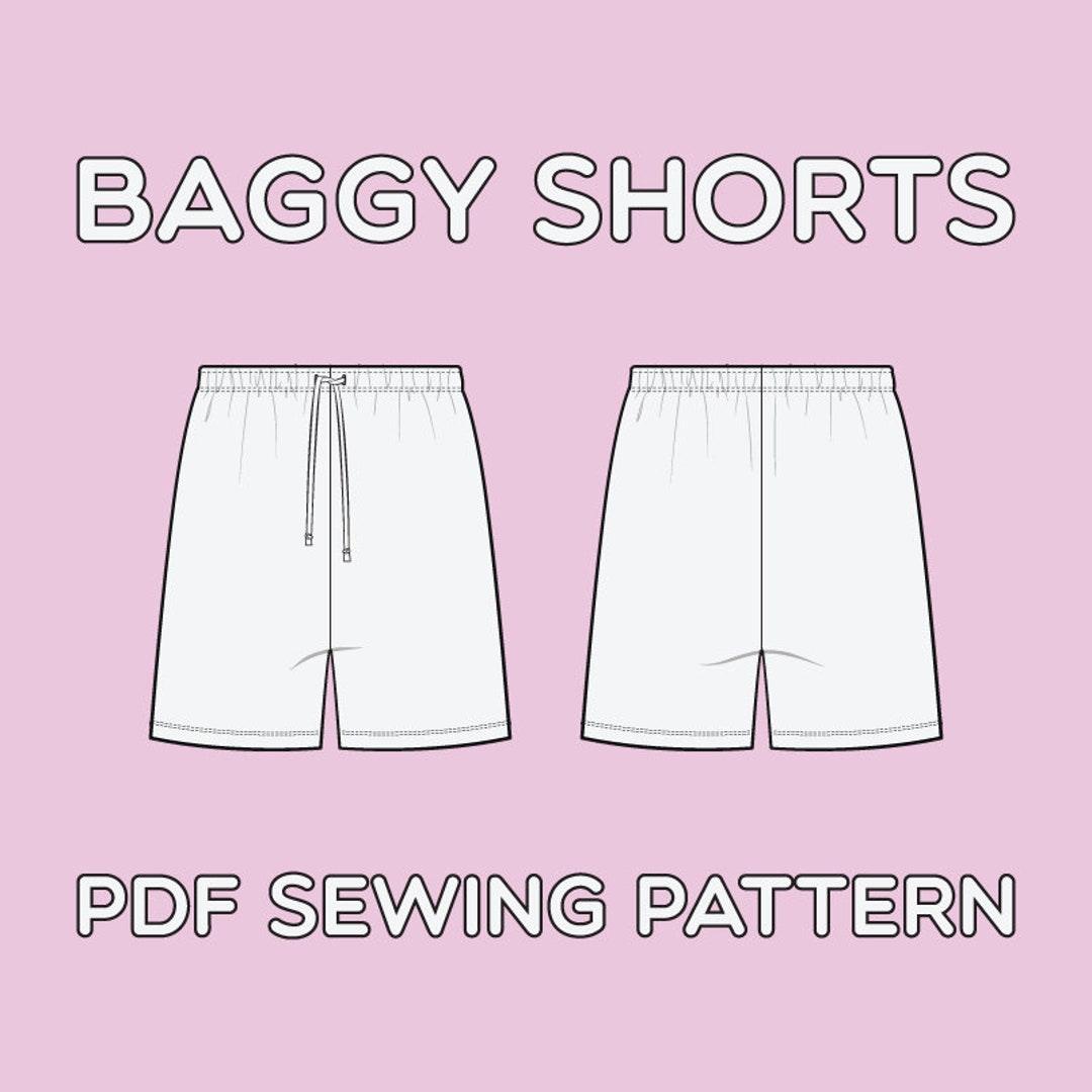 パンツ stripe pattern baggy shorts Baggy Shorts PDF Sewing Pattern Sizes XS / S / M / L / XL - Etsy