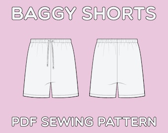 Baggy Shorts PDF Sewing Pattern Sizes XS / S / M / L / XL