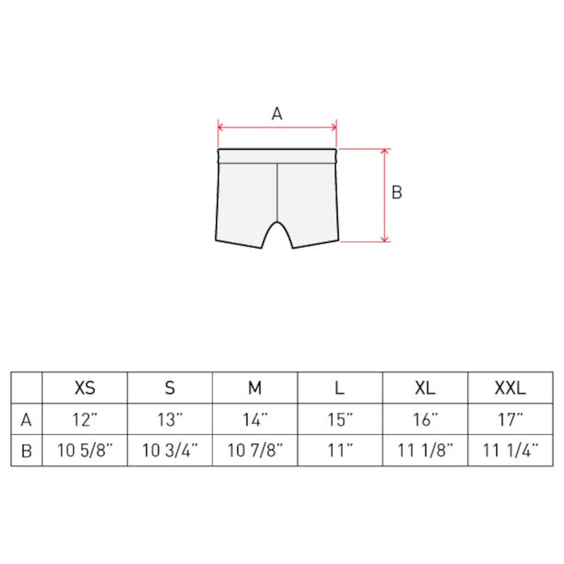 Ralph Boxer Briefs Size Chart