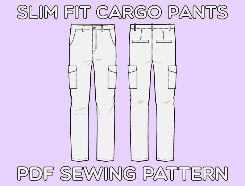 Slim Fit Cargo Pants PDF Sewing Pattern Sizes 28 / 29 / 30 / - Etsy UK
