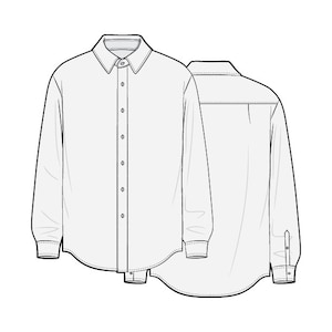 Button Up Shirt PDF Sewing Pattern Sizes XS / S / M / L / XL image 3