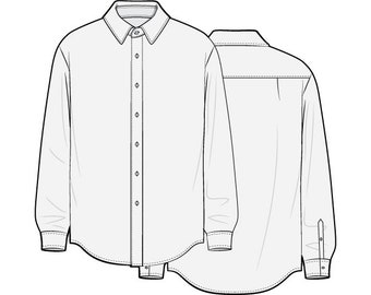 Camicia con bottoni PDF Cartamodello taglie XS S M L XL