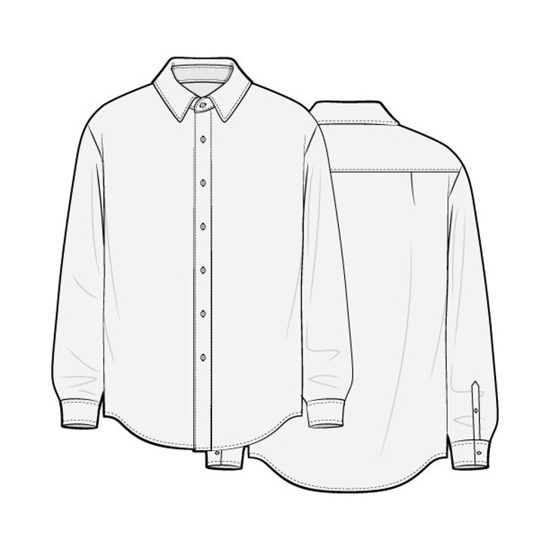 Button Up Shirt PDF Sewing Pattern Sizes XS / S / M / L / XL image 3