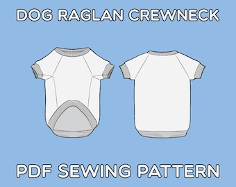 Dog Raglan Crewneck PDF Sewing Pattern Sizes XS / S / M / L / XL / 2XL
