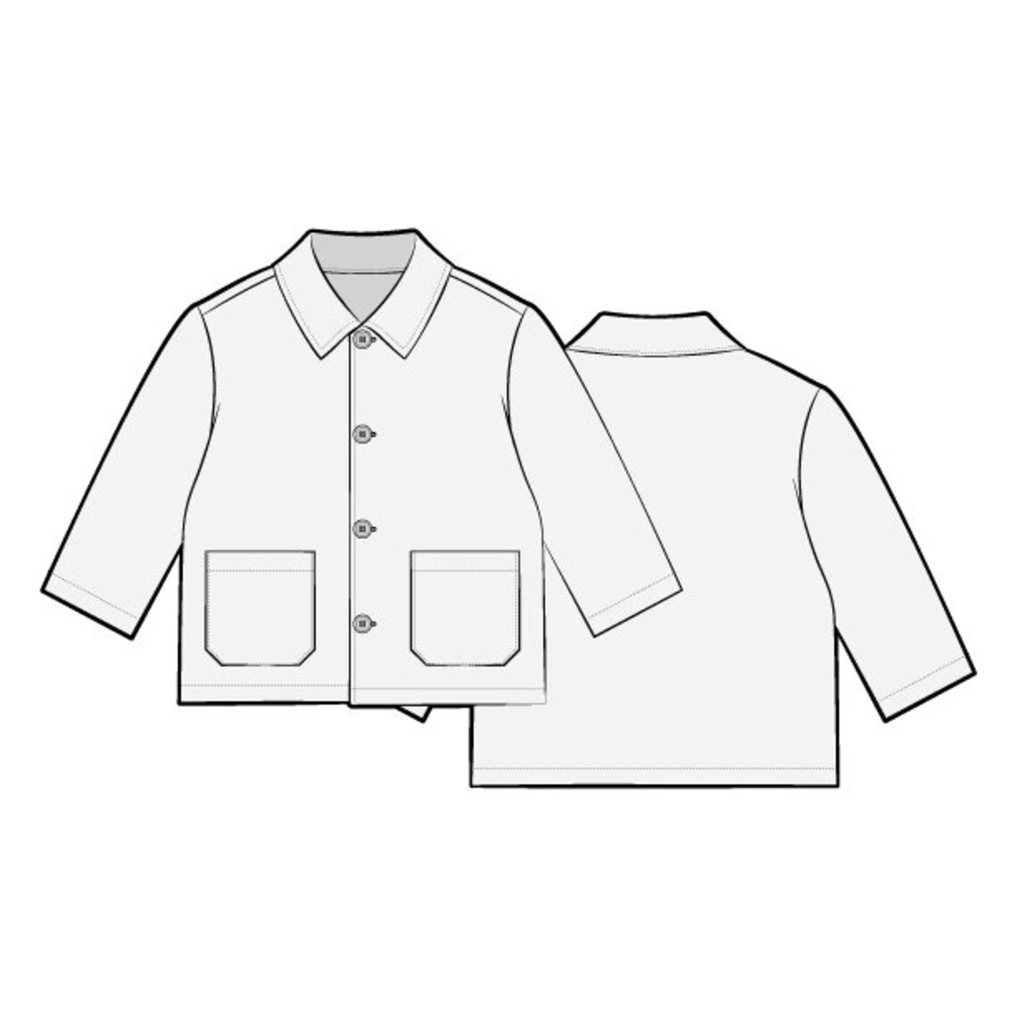 Children's Chore Jacket PDF Sewing Pattern Sizes 03M / Etsy UK