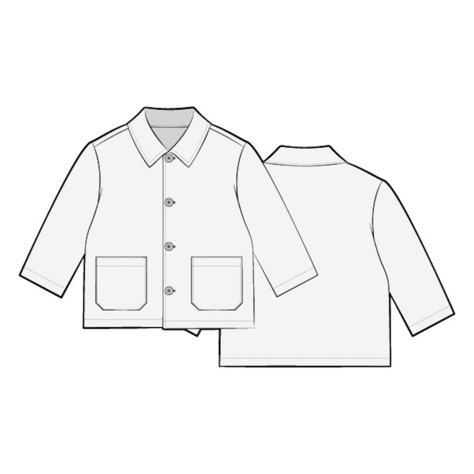 Children's Chore Jacket PDF Sewing Pattern Sizes 03M / Etsy