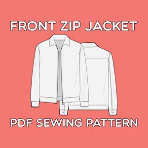 Front Zip Jacket PDF Sewing Pattern Sizes XS / S / M / L / XL