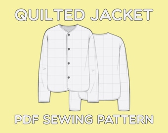Quilted Jacket Sewing Pattern PDF Sizes XS / S / M / L / XL