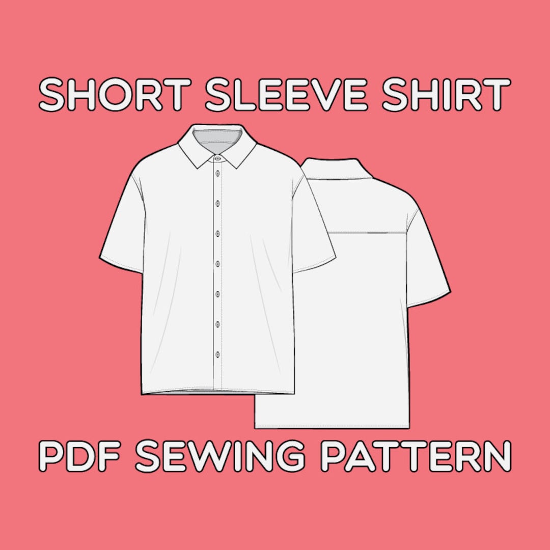 Short Sleeve Button up Shirt PDF Sewing Pattern Sizes XS / S / M / L / XL - Etsy short-sleeve-button-up-shirt-pdf-sewing-pattern-sizes-xs-s-m-l-xl-etsy