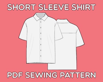 Camicia a maniche corte con bottoni PDF cartamodello taglie XS S