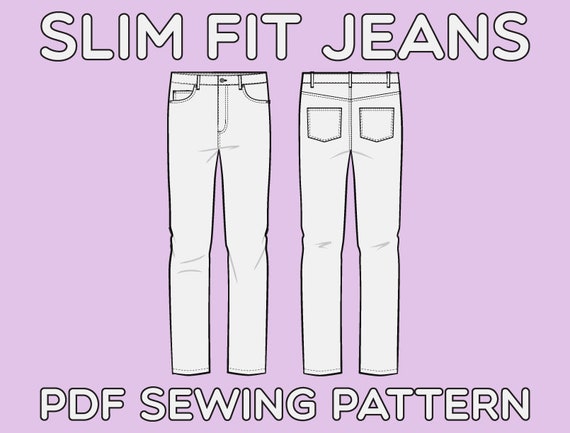 maïs Snelkoppelingen Ruwe slaap Slim Fit 5 Pocket Jeans PDF Sewing Pattern Sizes 28 / 29 / 30 - Etsy