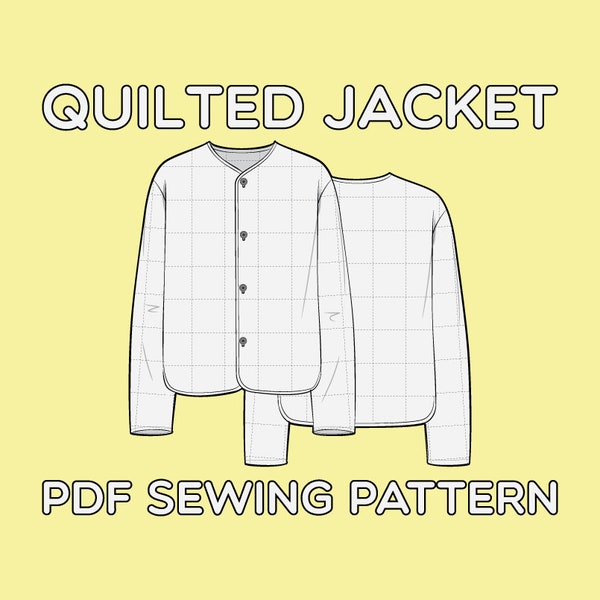 Quilted Jacket PDF Sewing Pattern Sizes XS / S / M / L / XL