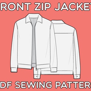 Front Zip Jacket PDF Sewing Pattern Sizes XS / S / M / L / XL - Etsy