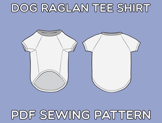 Dog Raglan Tee Shirt PDF Sewing Pattern Sizes XS / S / M / L / | Etsy