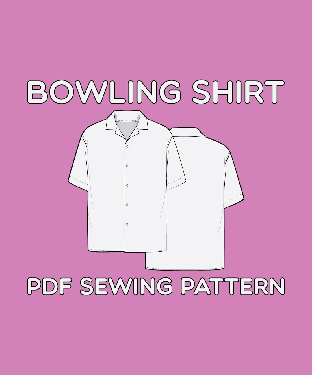 Bowling Shirt Sewing Pattern PDF Sizes XS / S / M / L / XL - Etsy
