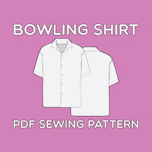 Bowling Shirt Sewing Pattern PDF Sizes XS / S / M / L / XL