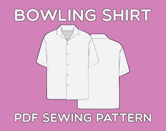 Bowling Shirt Sewing Pattern PDF Sizes XS / S / M / L / XL