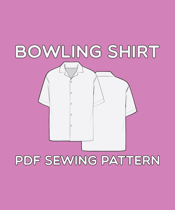 Bowling Shirt Sewing Pattern PDF Sizes XS / S / M / L / XL