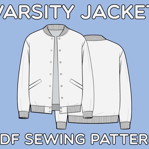 Varsity Jacket PDF Sewing Pattern Sizes XS / S / M / L / XL - Etsy