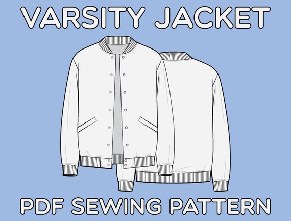 Varsity Jacket PDF Sewing Pattern Sizes XS / S / M / L / XL | Etsy