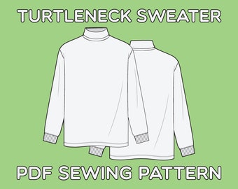 Turtleneck PDF Sewing Pattern Sizes XS / S / M / L / XL