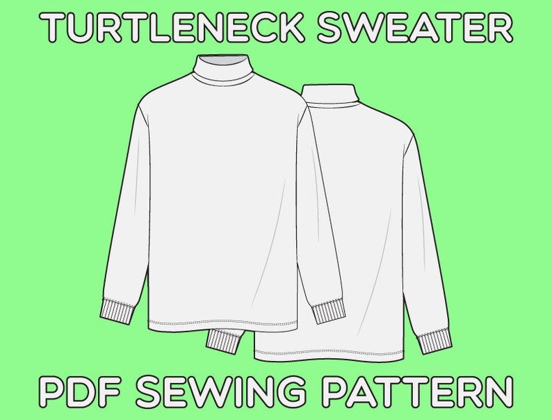 Turtleneck PDF Sewing Pattern Sizes XS / S / M / L / XL | Etsy
