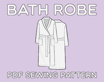 Bath Robe PDF Sewing Pattern Sizes XS / S / M / L / XL