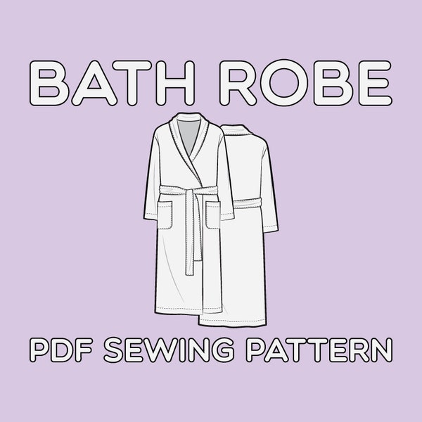 Bath Robe PDF Sewing Pattern Sizes XS / S / M / L / XL