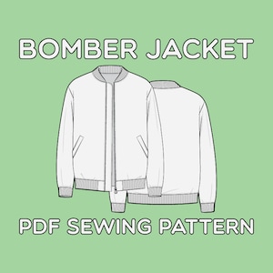 Bomber Jacket PDF Sewing Pattern Sizes XS / S / M / L / XL