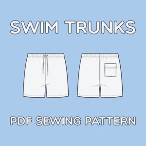 Swim Trunks PDF Sewing Pattern Sizes XS / S / M / L / XL image 1